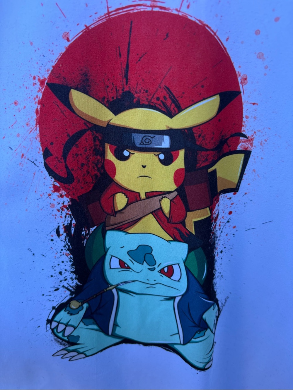 Pokemon Naruto Anime Graphic Tee White Size Missing